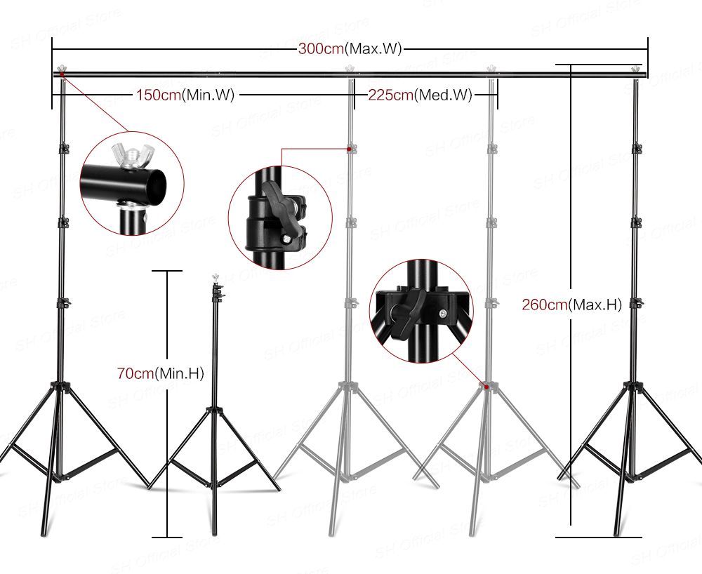 Kit d'éclairage de studio phot - Backdrop Stand Kit avis et prix