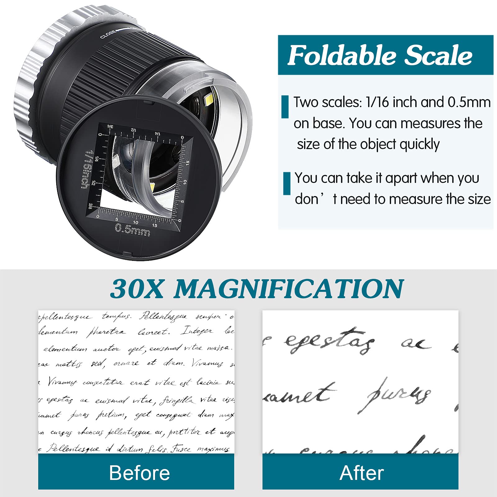 Loupe de poche 30X avec échell - Eye Piece Magnifier avis et prix